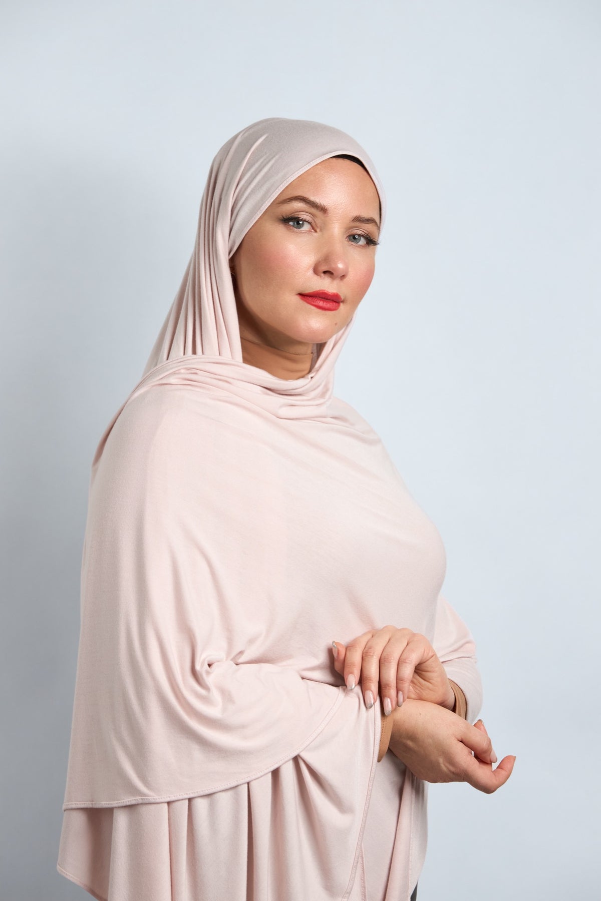 Premium Cotton Jersey Hijab Blush Pink 
