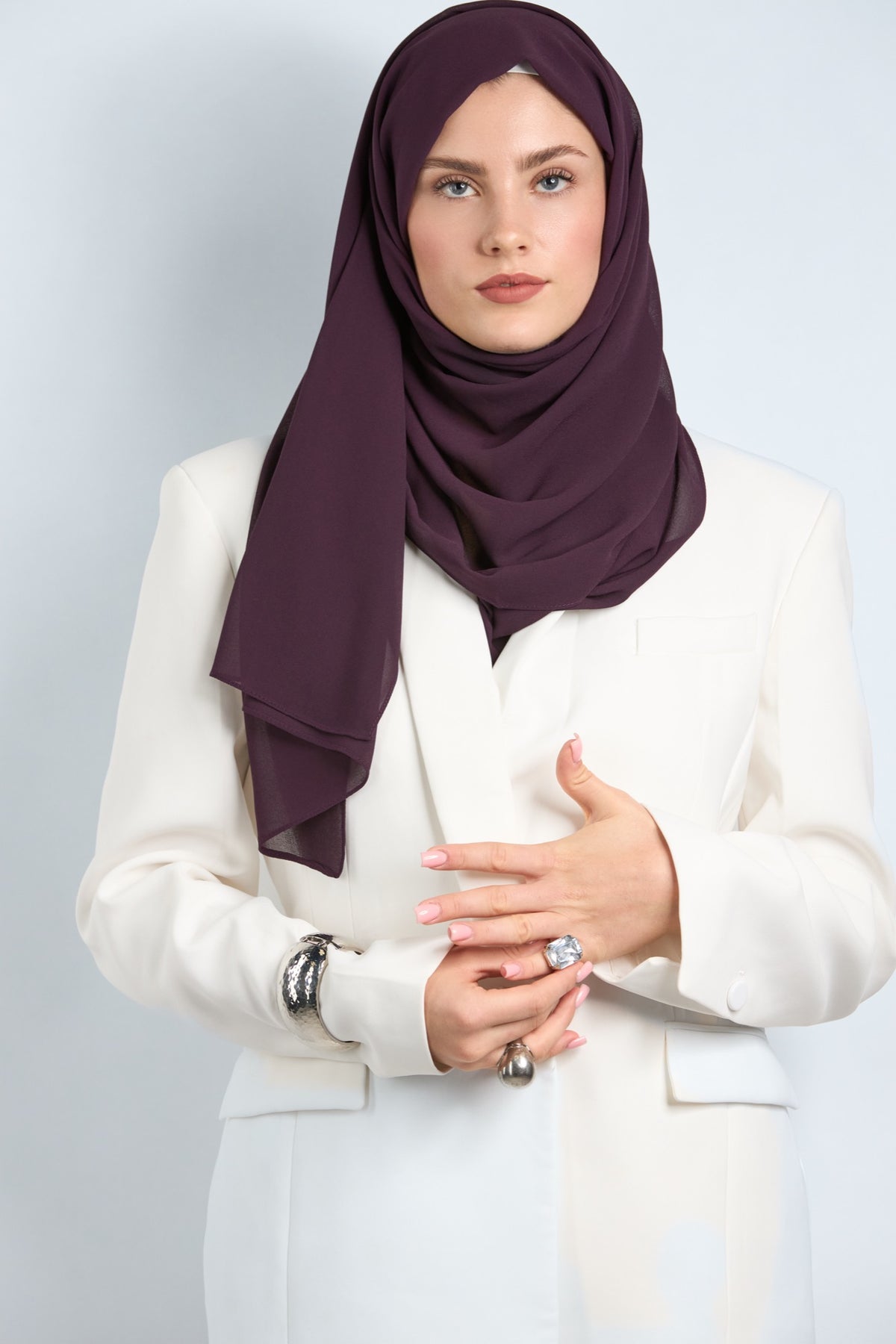 Premium Chiffon Hijab Dark Purple 