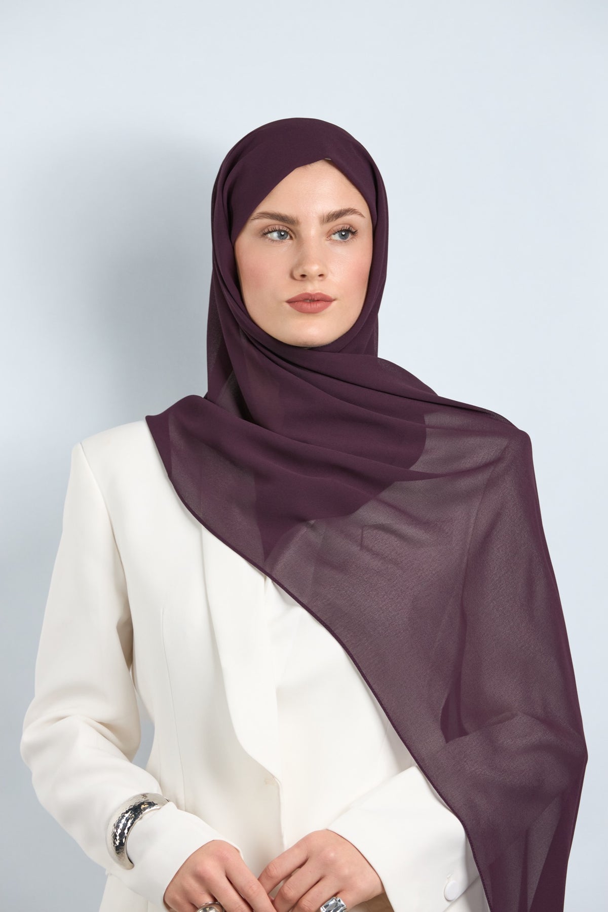 Premium Chiffon Hijab Dark Purple 