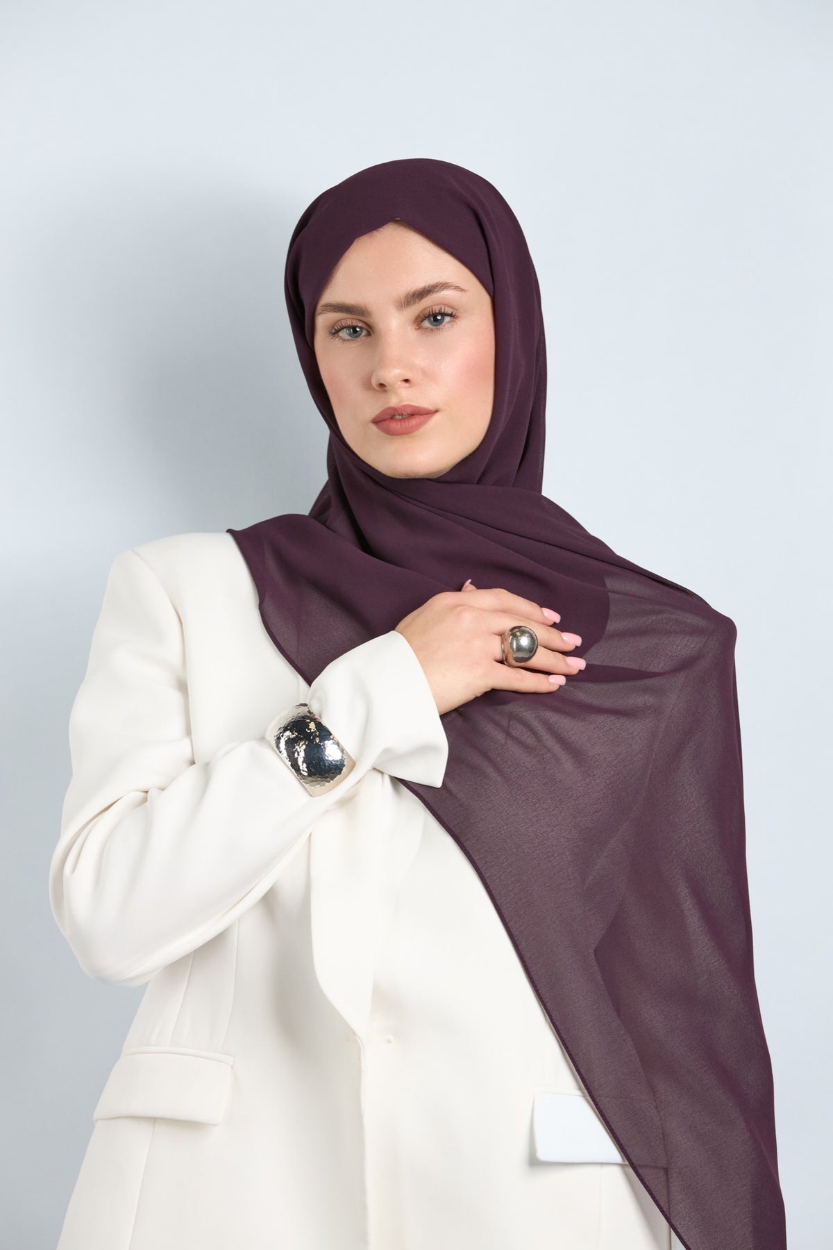 Premium Chiffon Hijab Dark Purple 