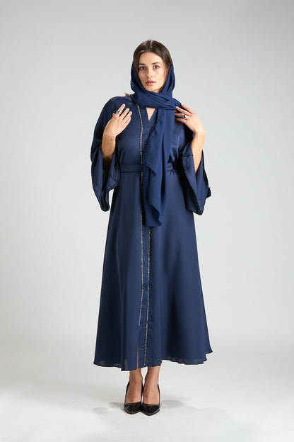 Amara Navy Blue 2-Piece Abaya with Hijab
