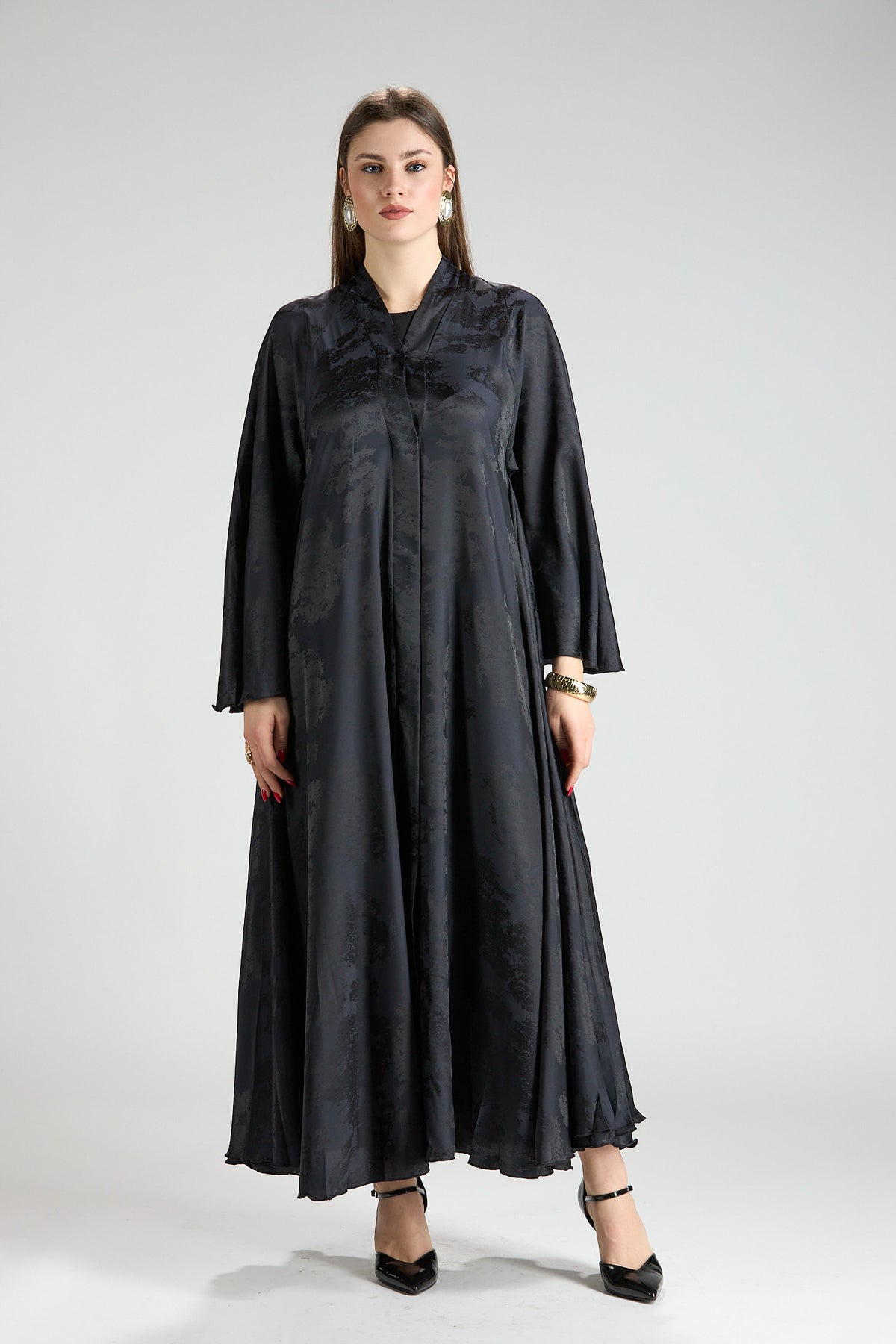 Midnight Blue Grace Jacquard Abaya