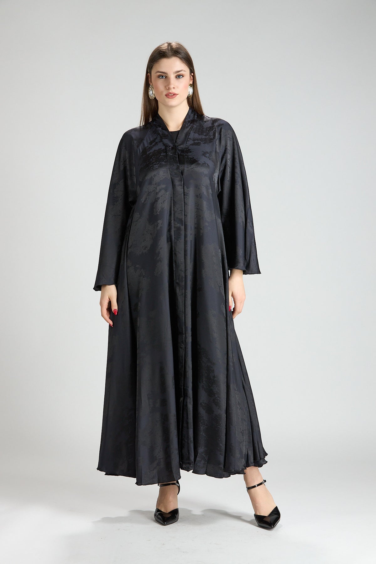 Midnight Blue Grace Jacquard Abaya
