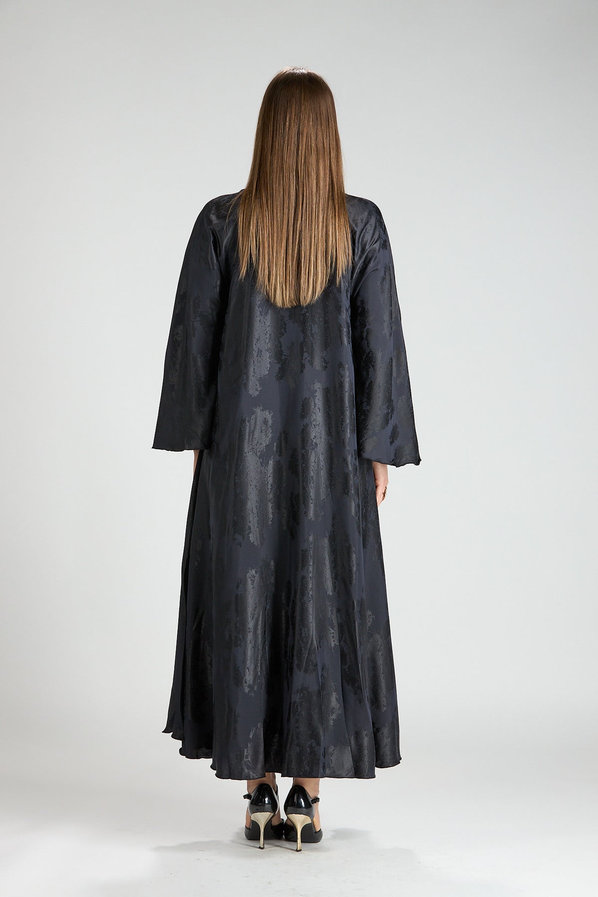 Midnight Blue Grace Jacquard Abaya