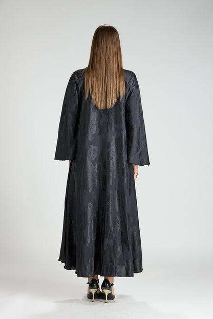 Midnight Blue Grace Jacquard Abaya