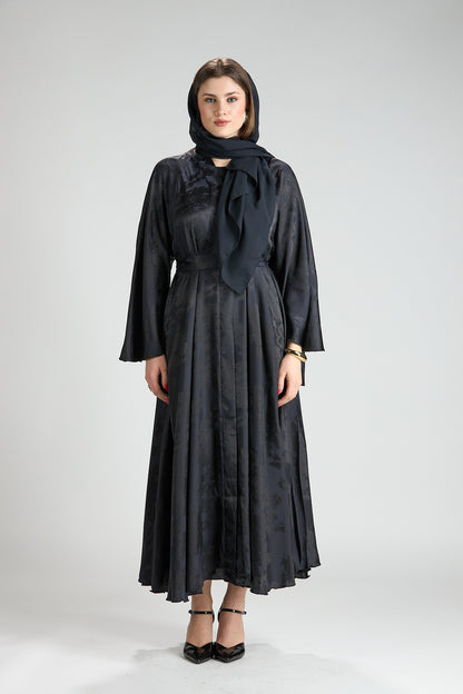 Midnight Blue Grace Jacquard Abaya