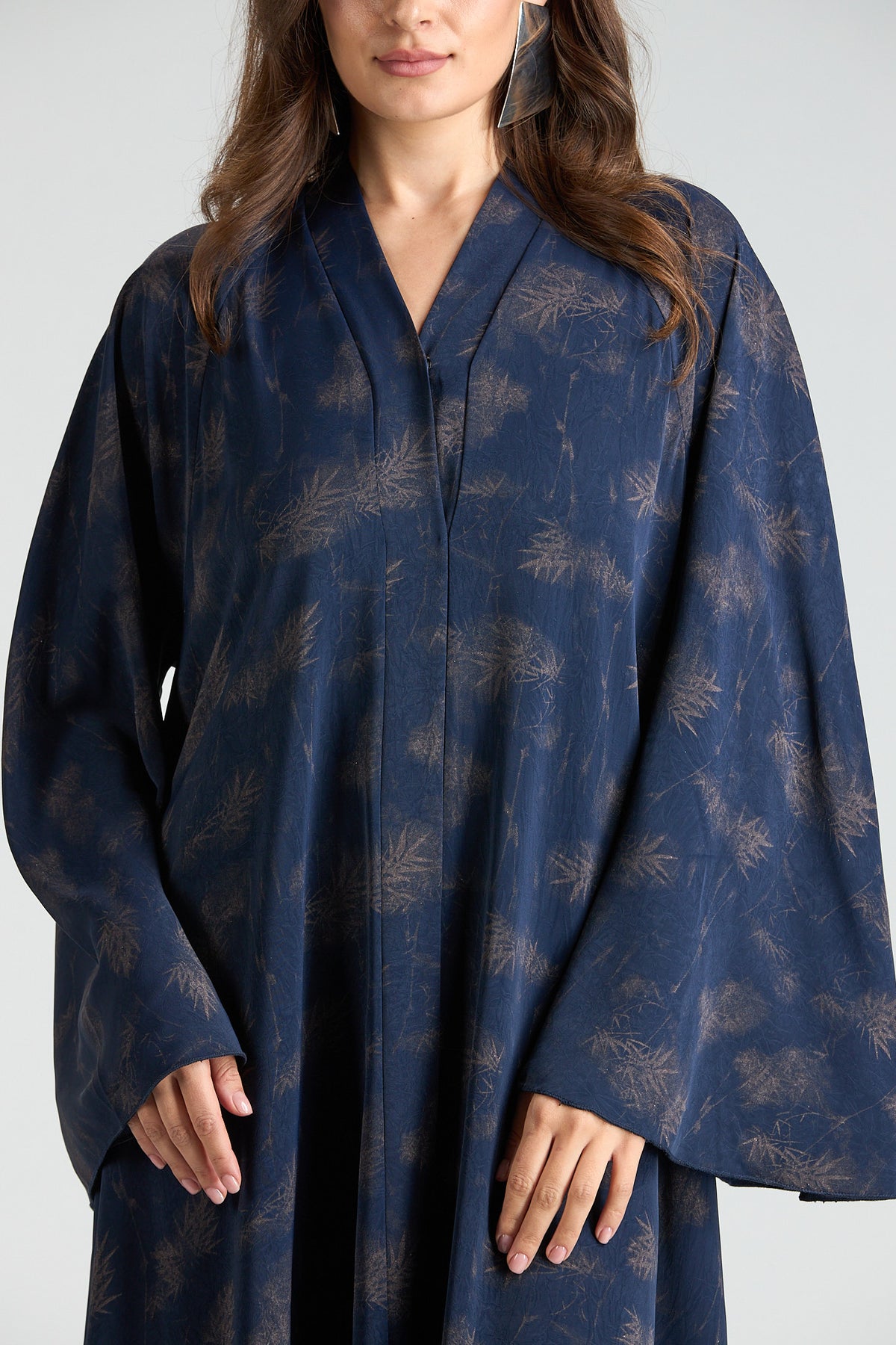Serenity Blue Botanical Print Abaya with Sheila