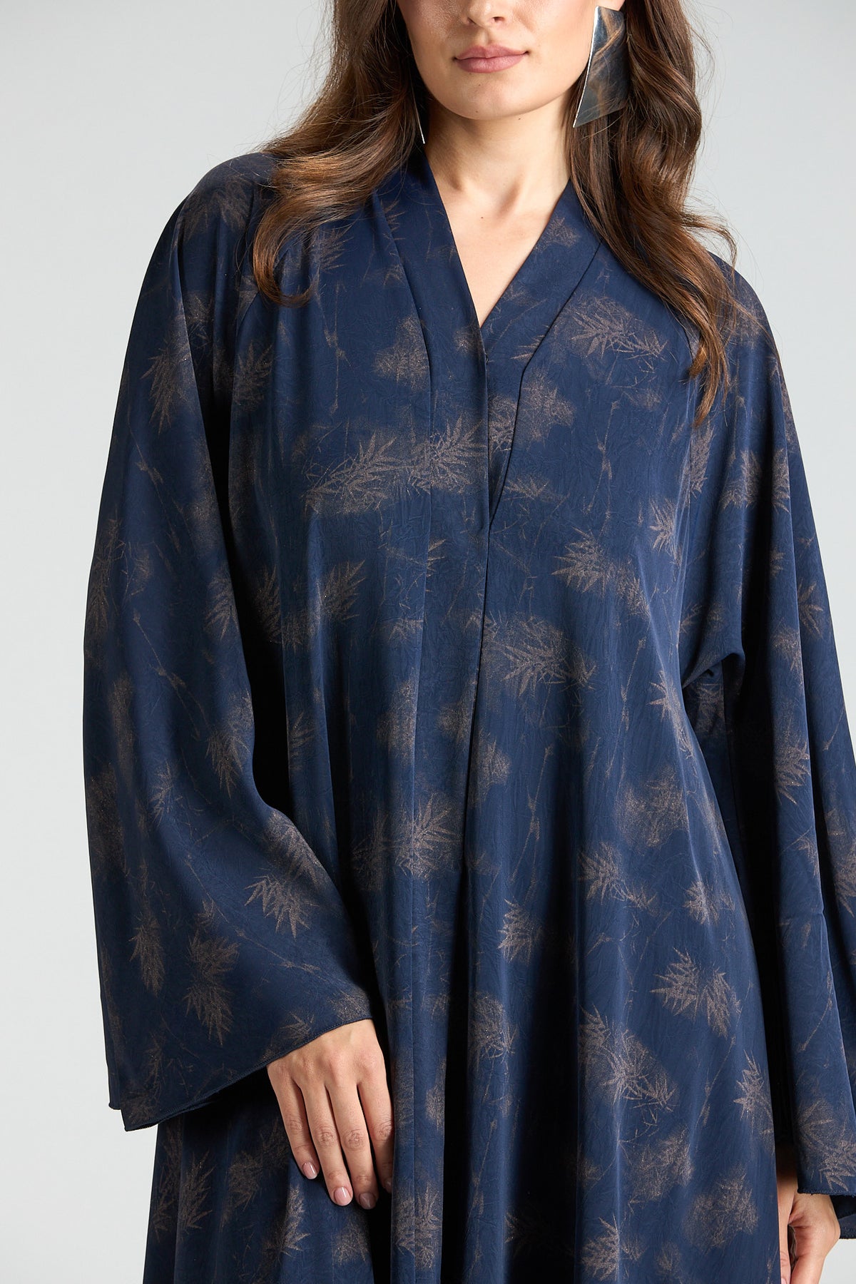 Serenity Blue Botanical Print Abaya with Sheila