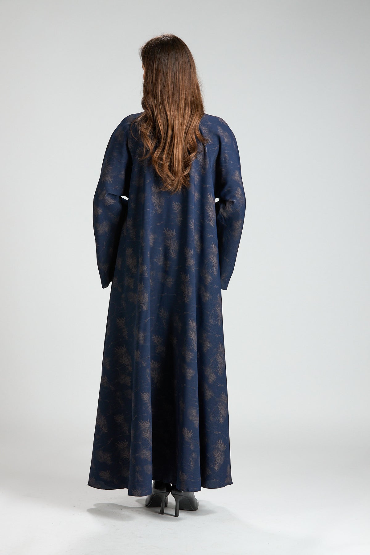 Serenity Blue Botanical Print Abaya with Sheila