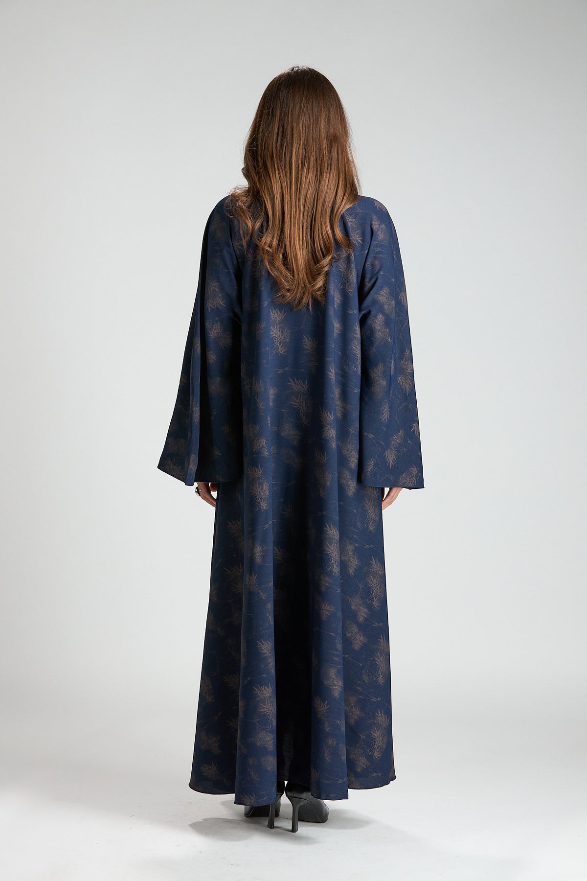 Serenity Blue Botanical Print Abaya with Sheila