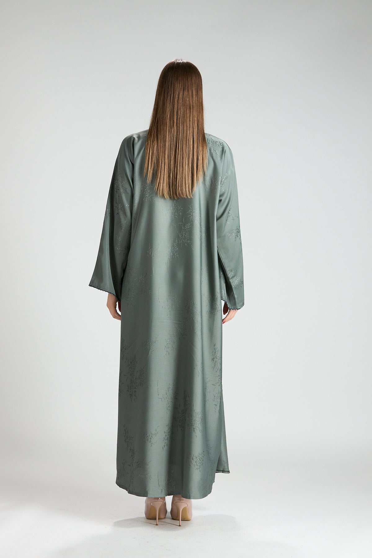 Sukoon Sage Green Abaya 3 Pieces