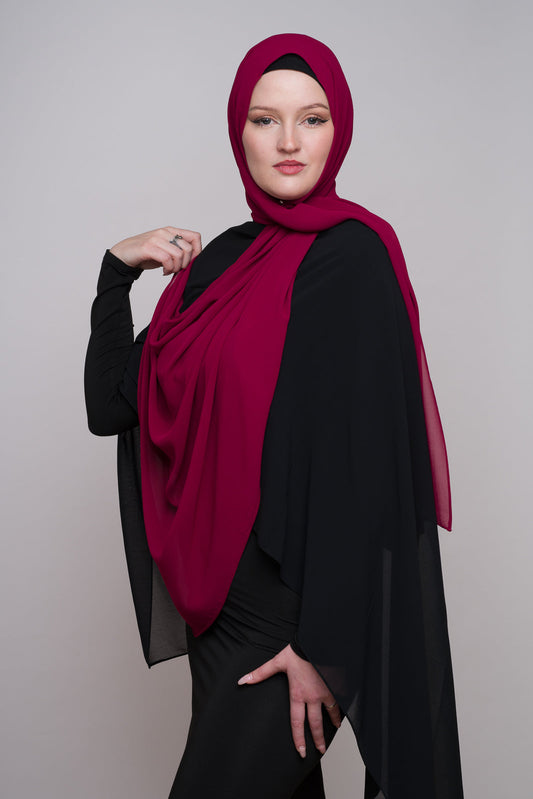 MAROON CHIFFON HIJAB