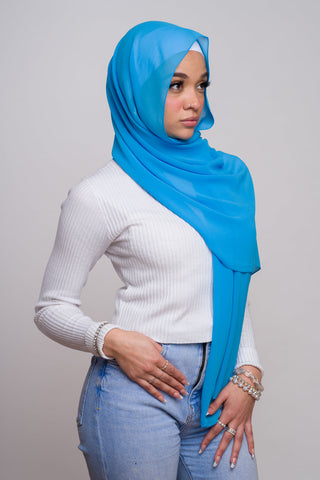 BABY BLUE CHIFFON HIJAB