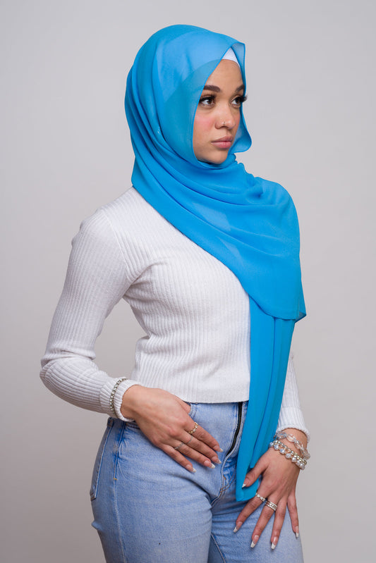 BABY BLUE CHIFFON HIJAB