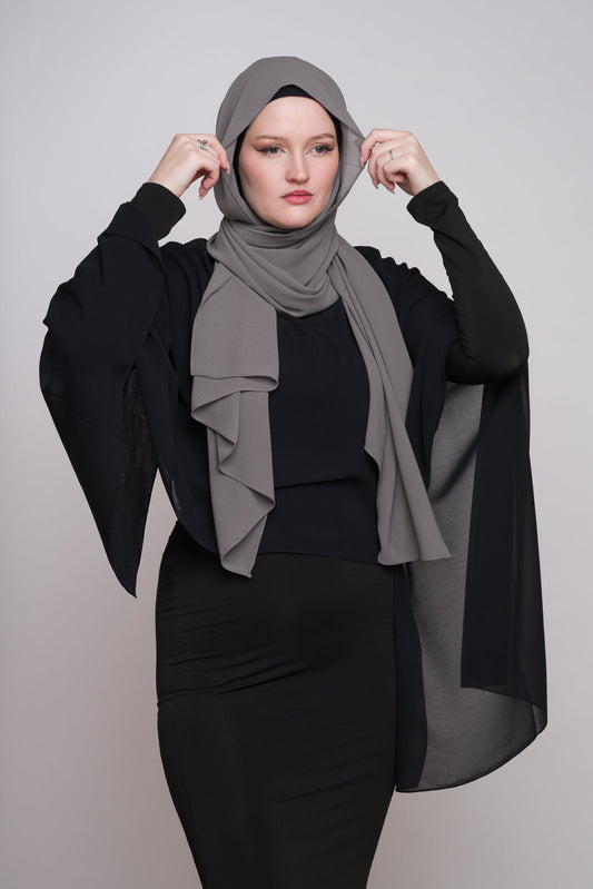 GREY CHIFFON HIJAB