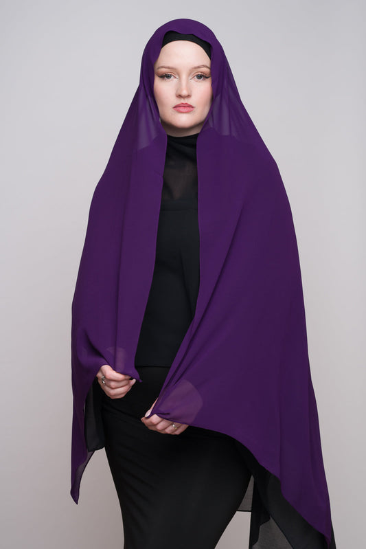 DARK PURPLE CHIFFON HIJAB