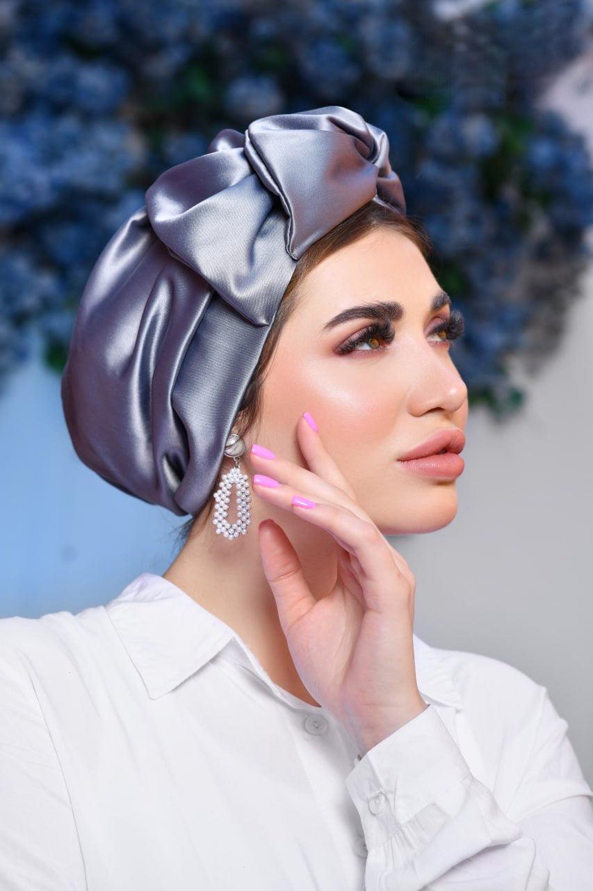 Indigo Silk Turban
