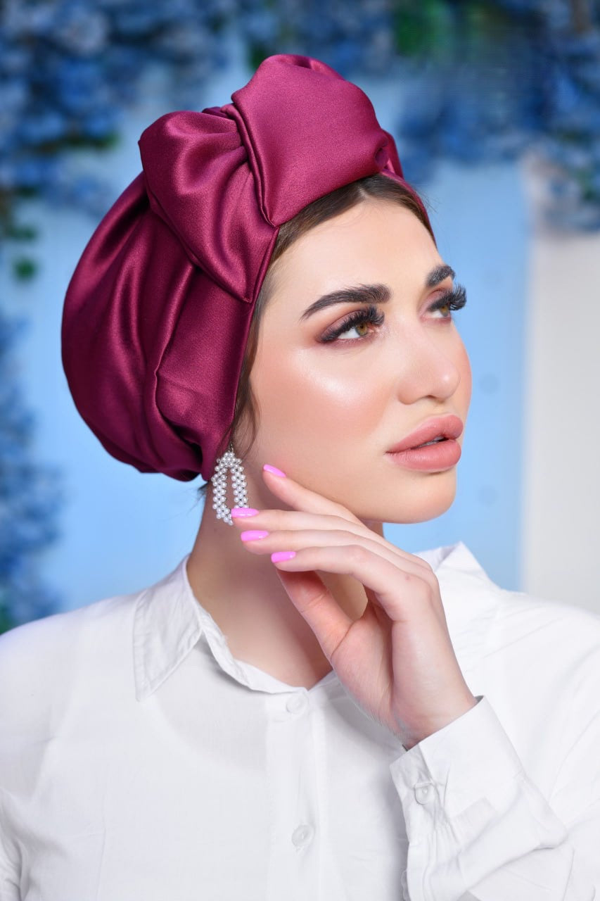 Purple Silk Turban