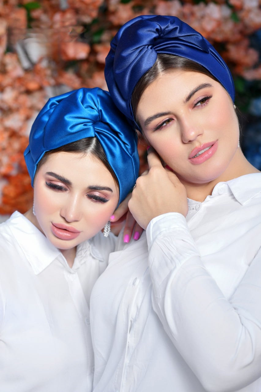 Blue Silk Turban
