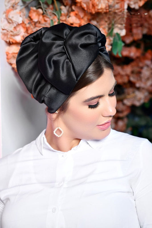 SILK BLACK TURBAN