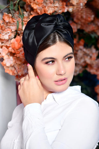 SILK BLACK TURBAN