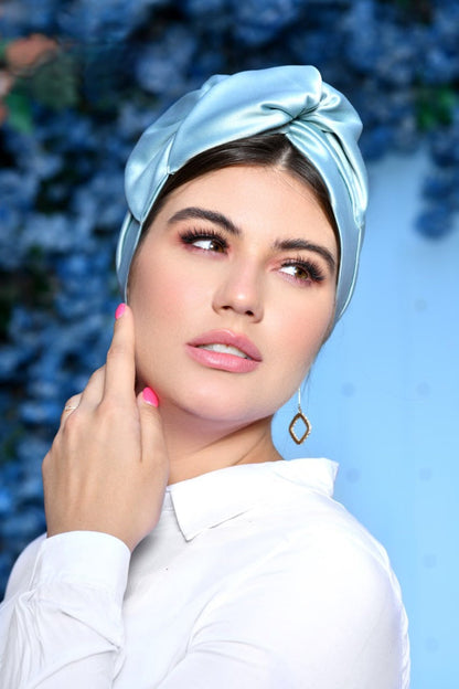 Baby Blue Silk Turban