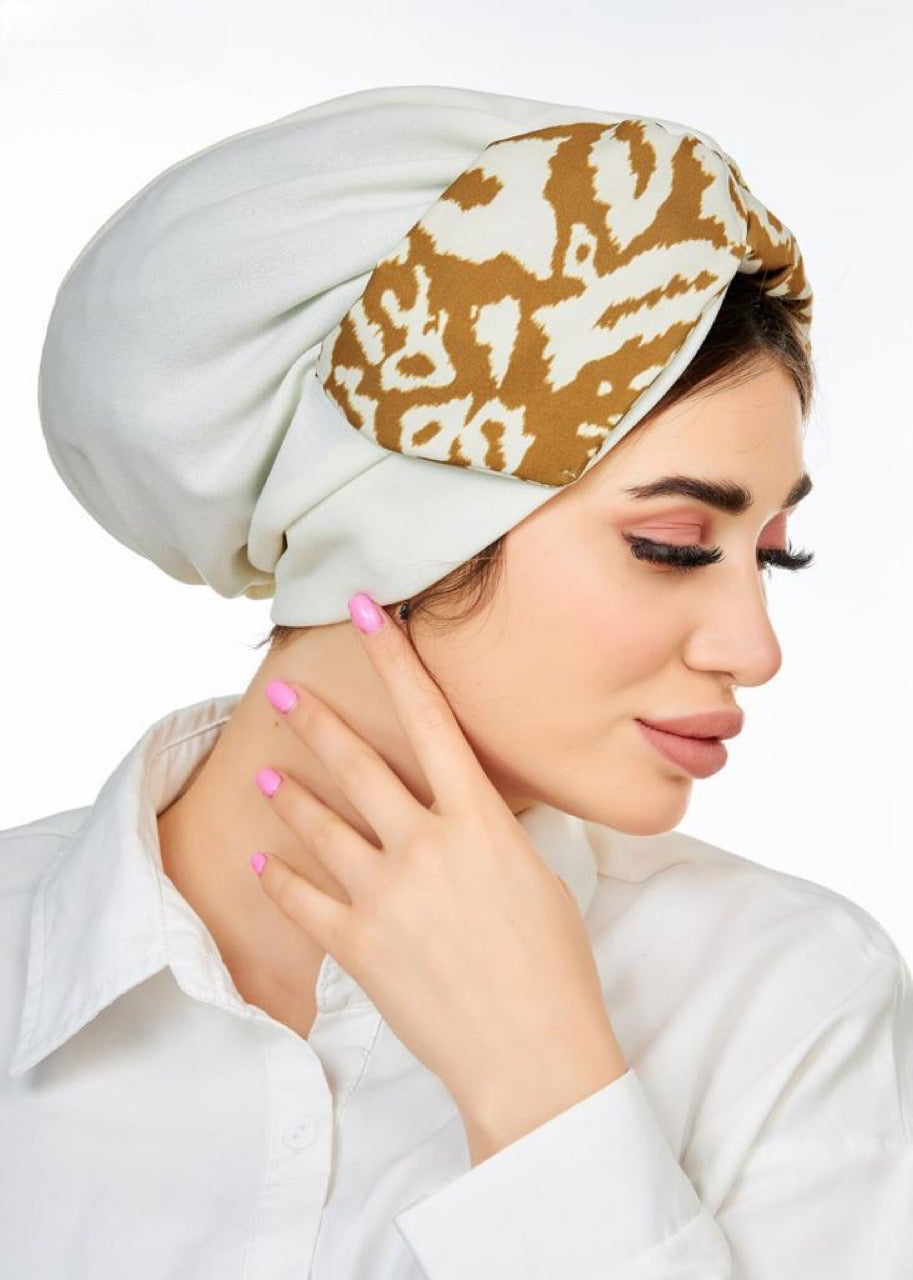 Gold &amp; White Turban