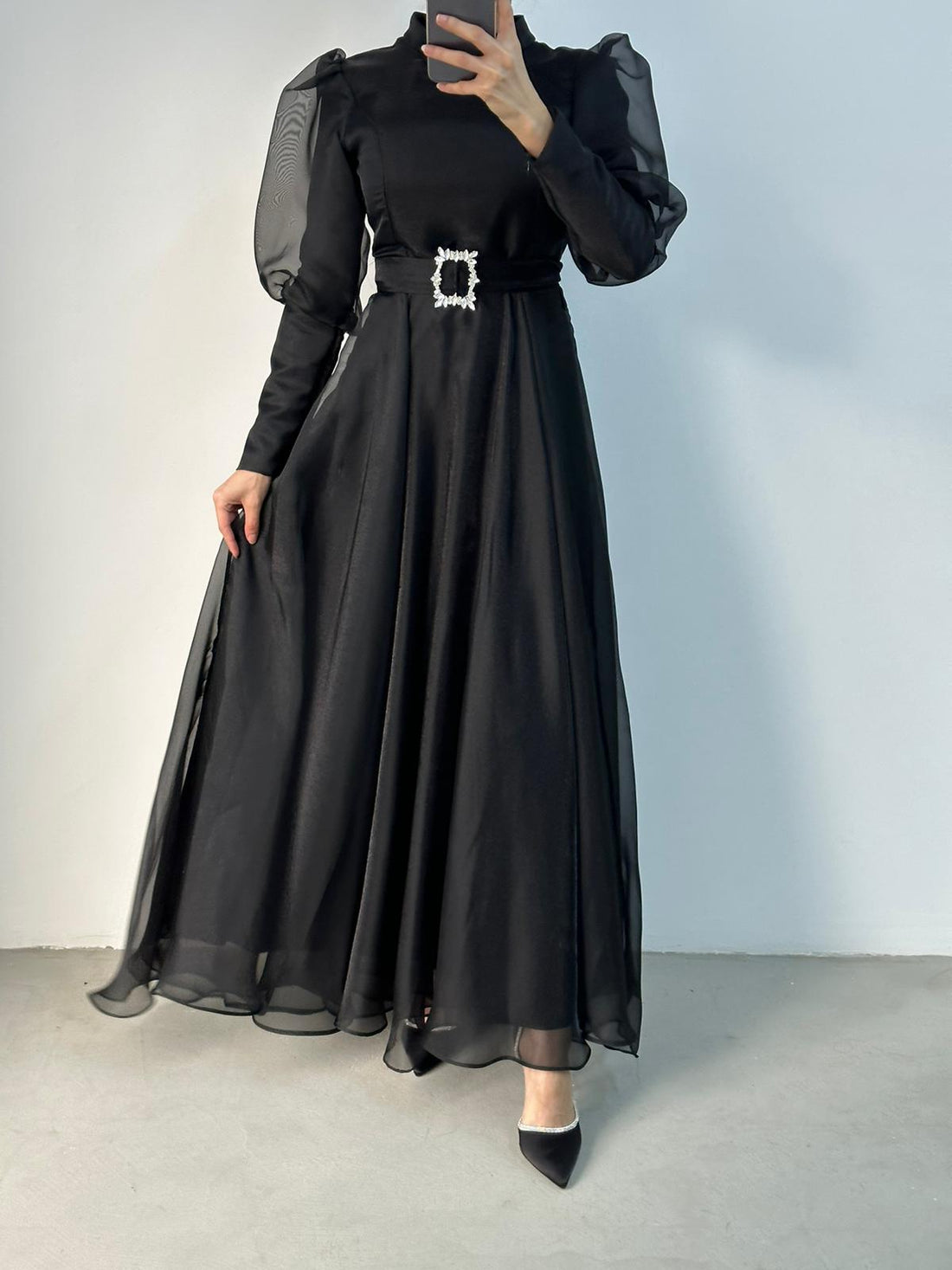 Silver Buckle Gown (Black)
