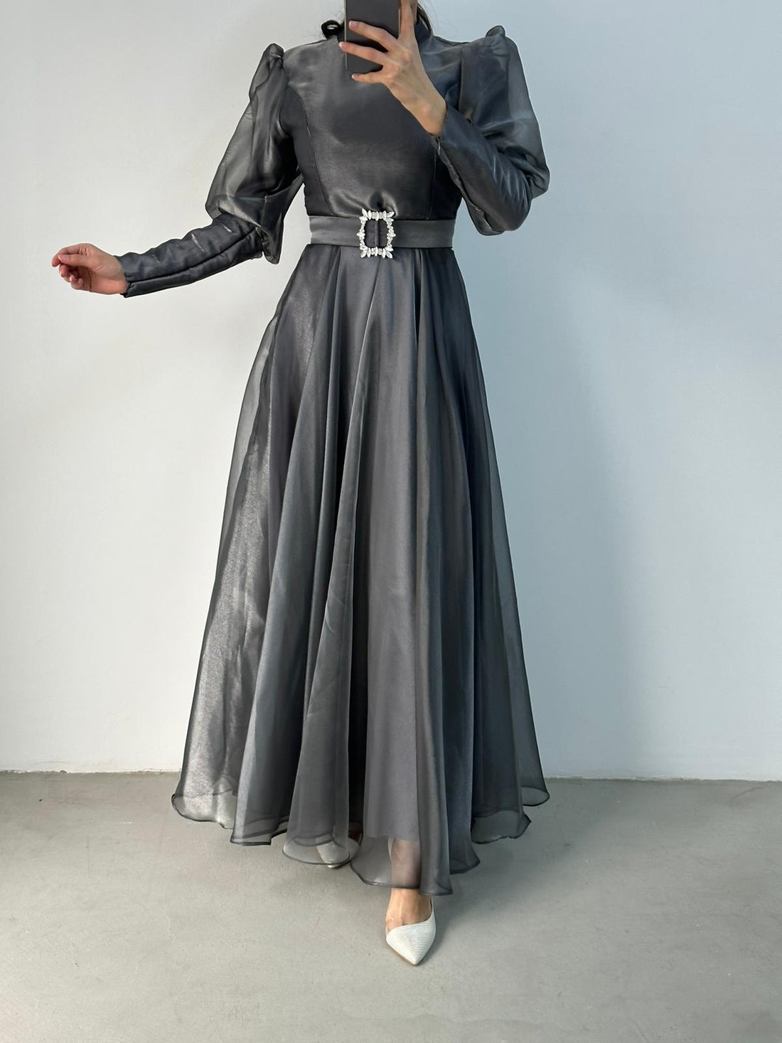 Silver Buckle Gown (Grey)