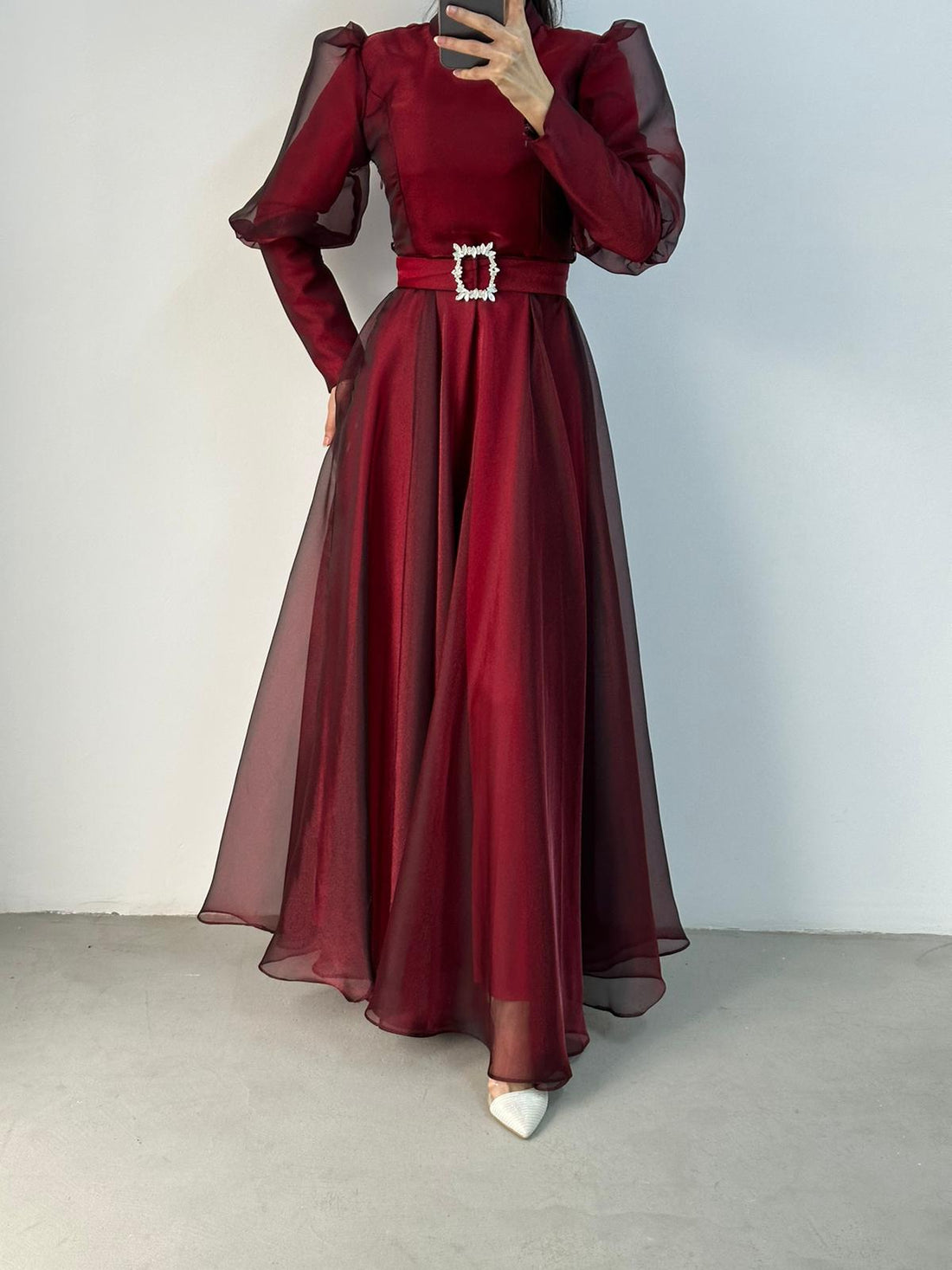 Silver Buckle Gown (Red)