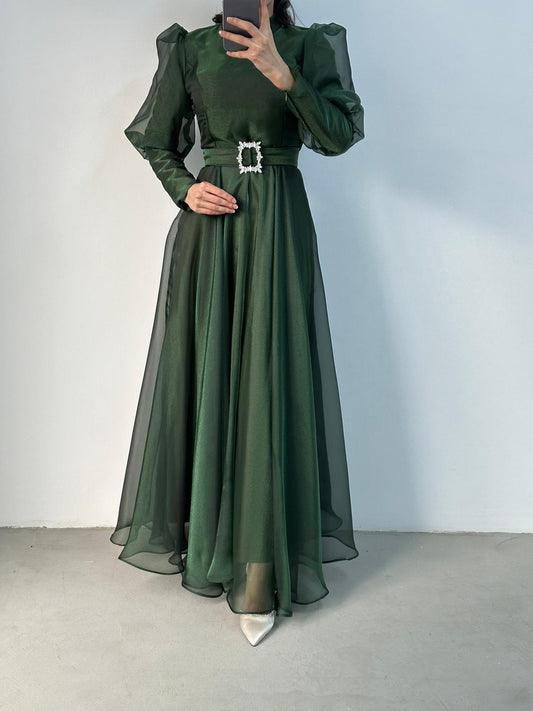 SILVER BUCKLE GOWN (GREEN)