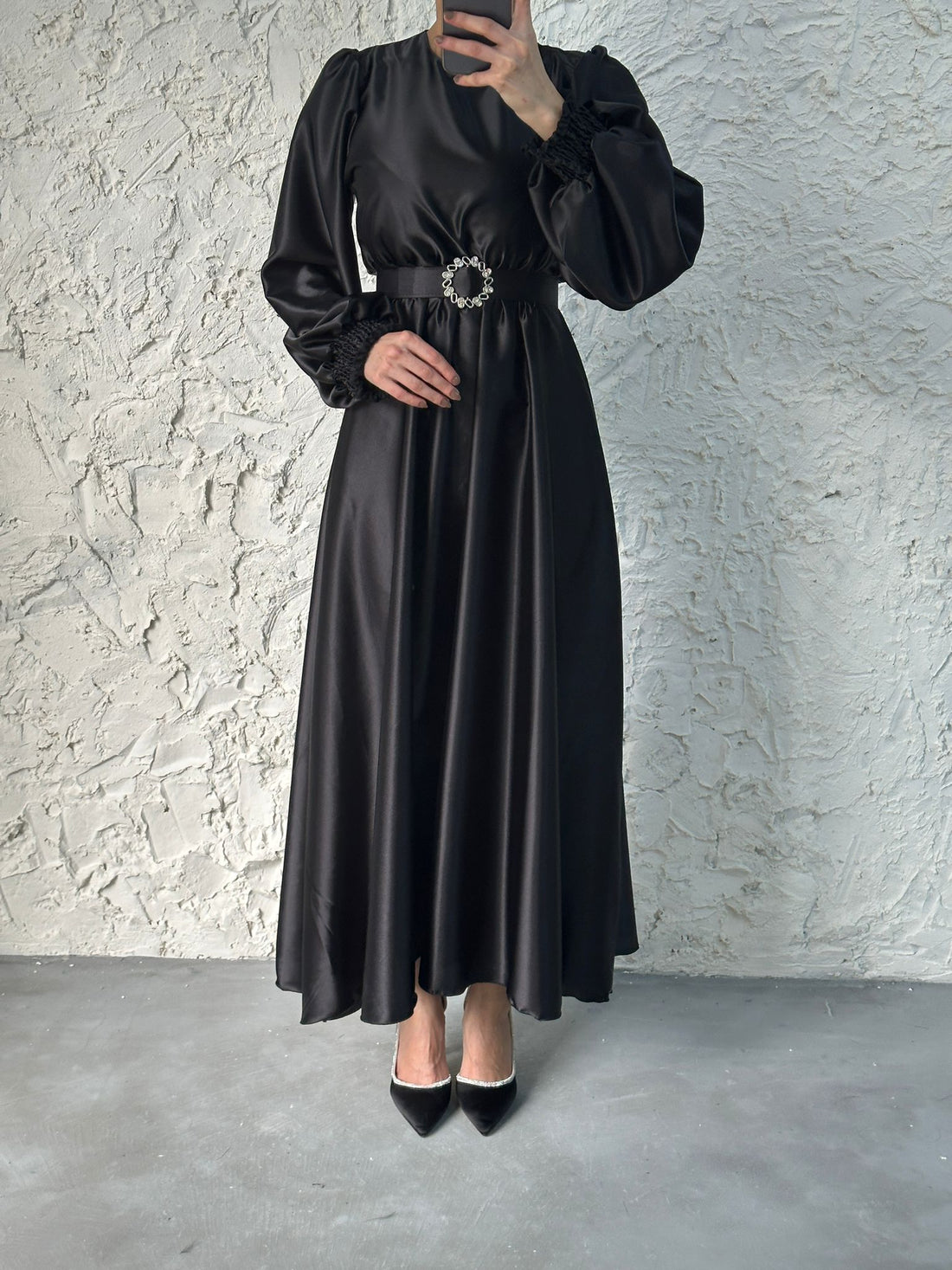 Black Diamond Buckle Dress