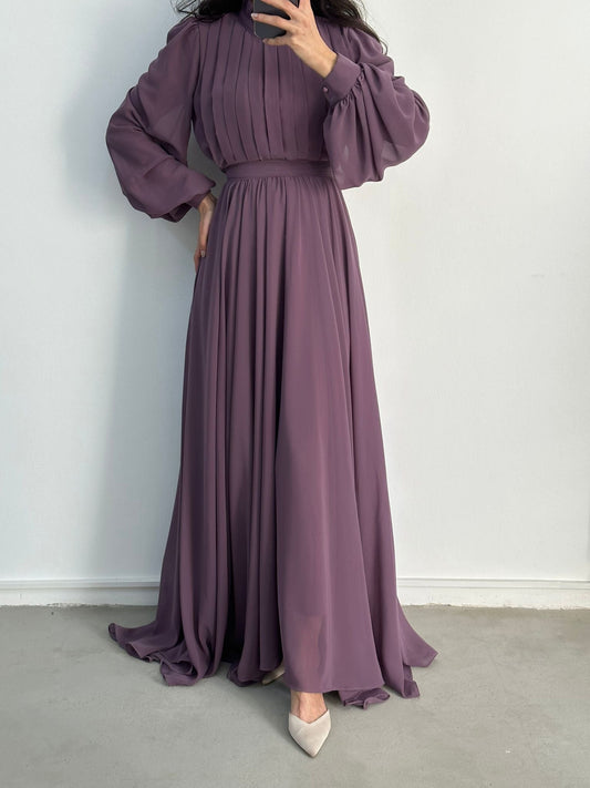 Dark Purple Straight Flow Dress